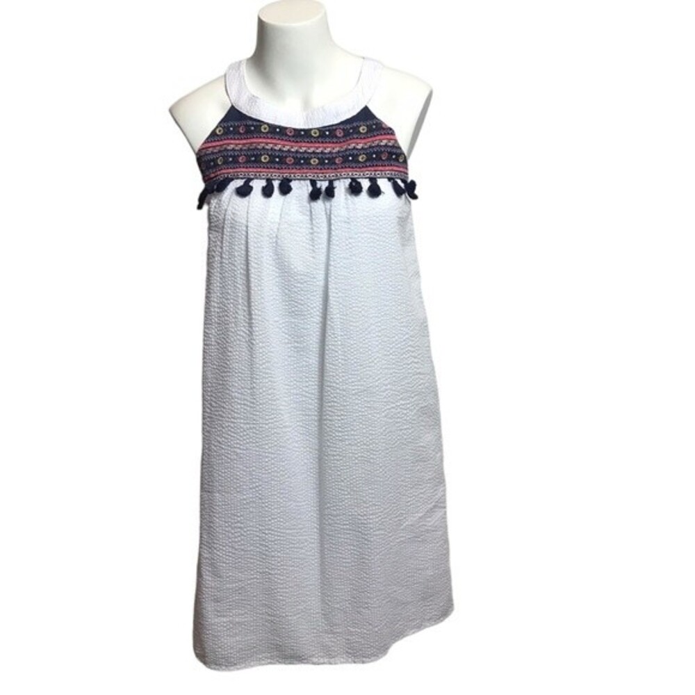 THML Pink and Blue Embroidered +tassel‎ dress xs